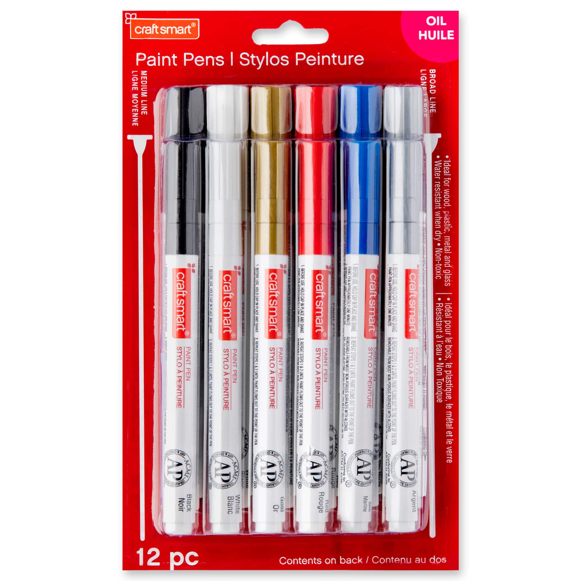 12 Packs: 12 ct. (144 total) Basic & Metallic Paint Pen Set by Craft Smart®